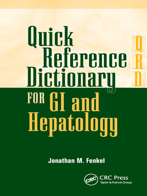 cover image of Quick Reference Dictionary for GI and Hepatology